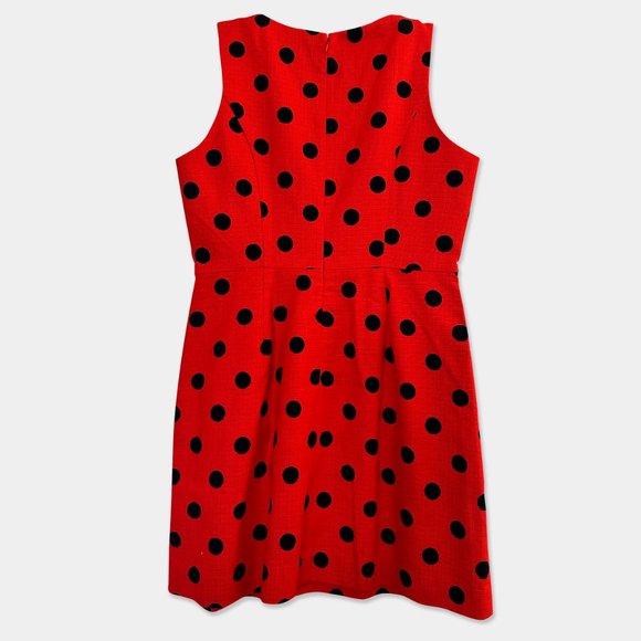NEW J. Crew Red Dress with Navy Polka Dots - Picture 4 of 7